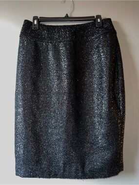 Spiegel Black Sparkle Pencil Skirt - Women's Sleek Evening Skirt